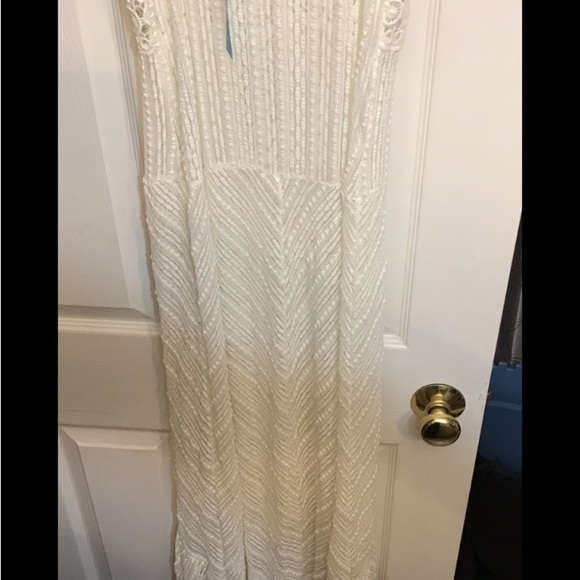 Solitare Swim size medium semi sheer Ivory lace cover up high low dress NWT - Picture 12 of 16